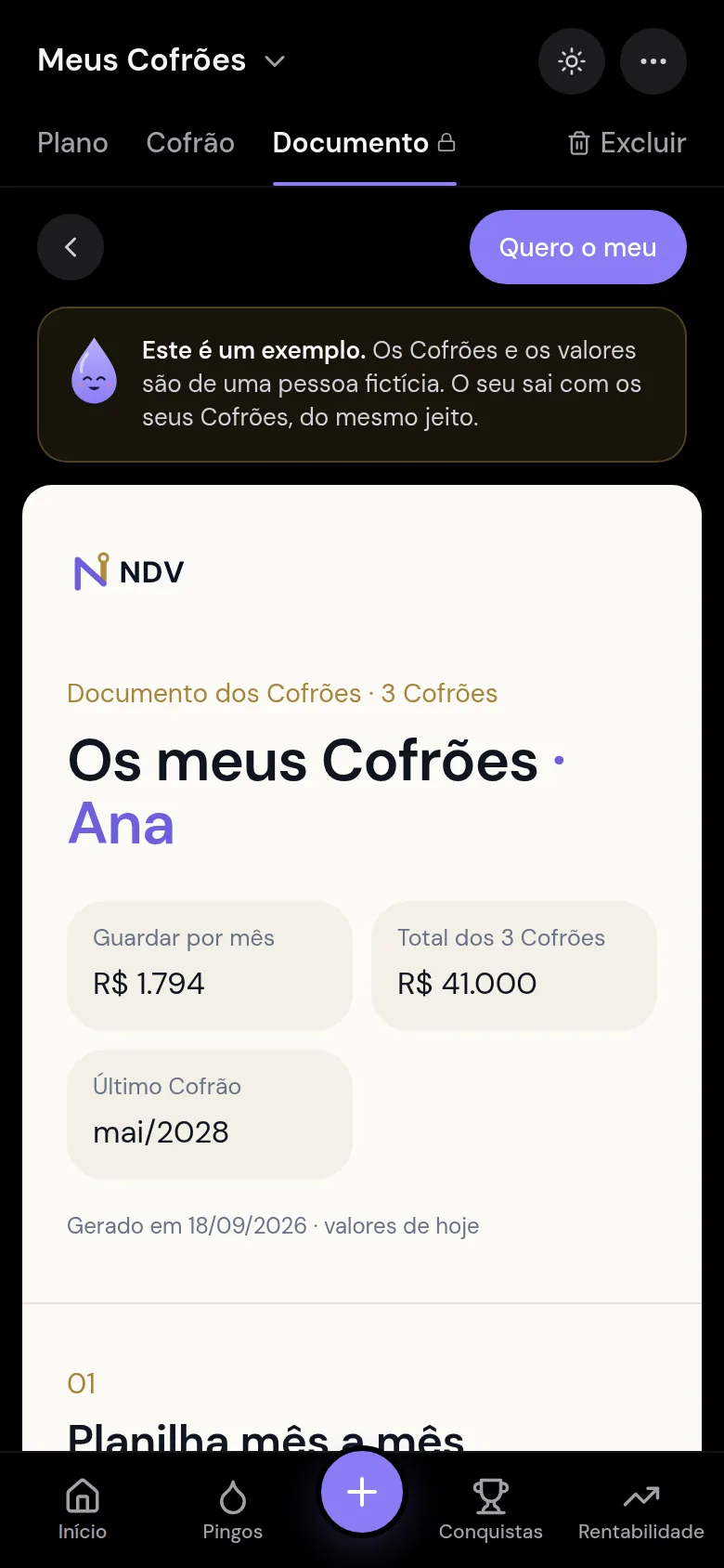 O documento dos Cofrões: quanto guardar por mês, o total e a data do último Cofrão